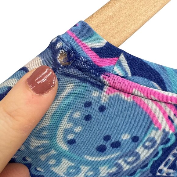 Lilly Pulitzer Finn Top Womens Blue Pima Cotton Modal LS Boat Neck Size XL - Picture 11 of 13